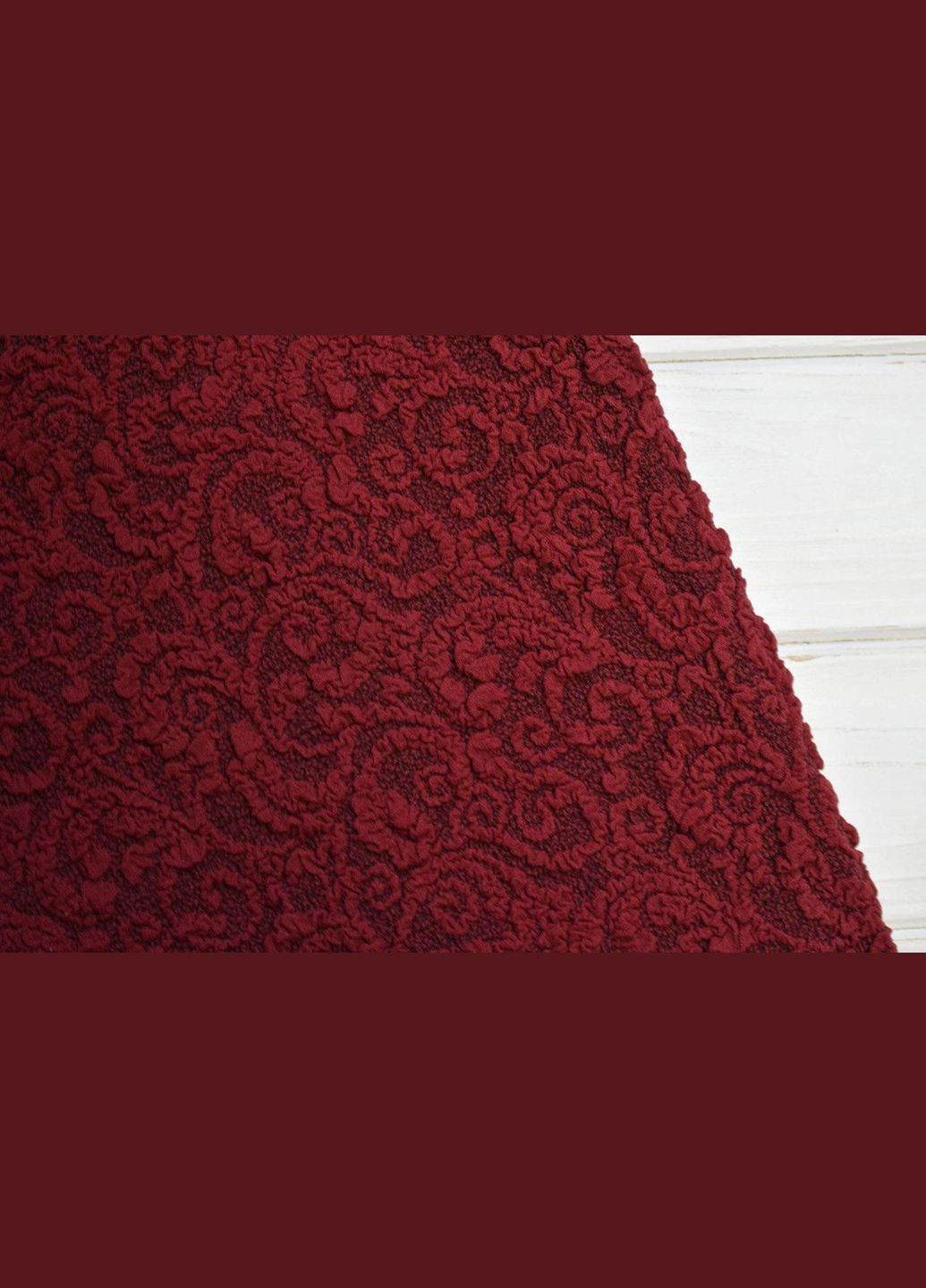 Жакардові чохли на стільці без спідниці Бордові Kayra (324800214)