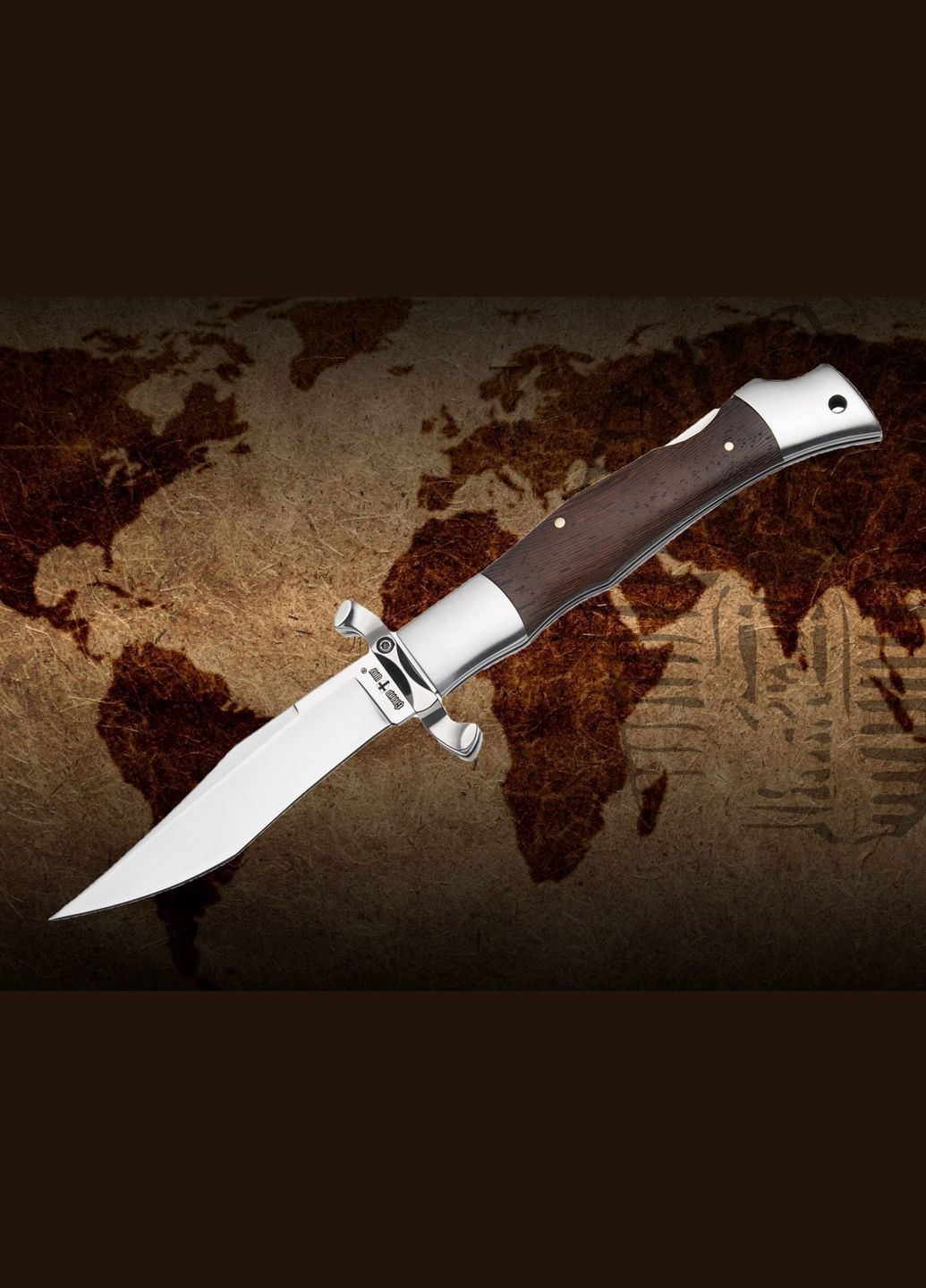 Нож Стилет Складной с Гардой Финка Сталь 440C Итальянский дизайн GW3089 No Brand (370770539)