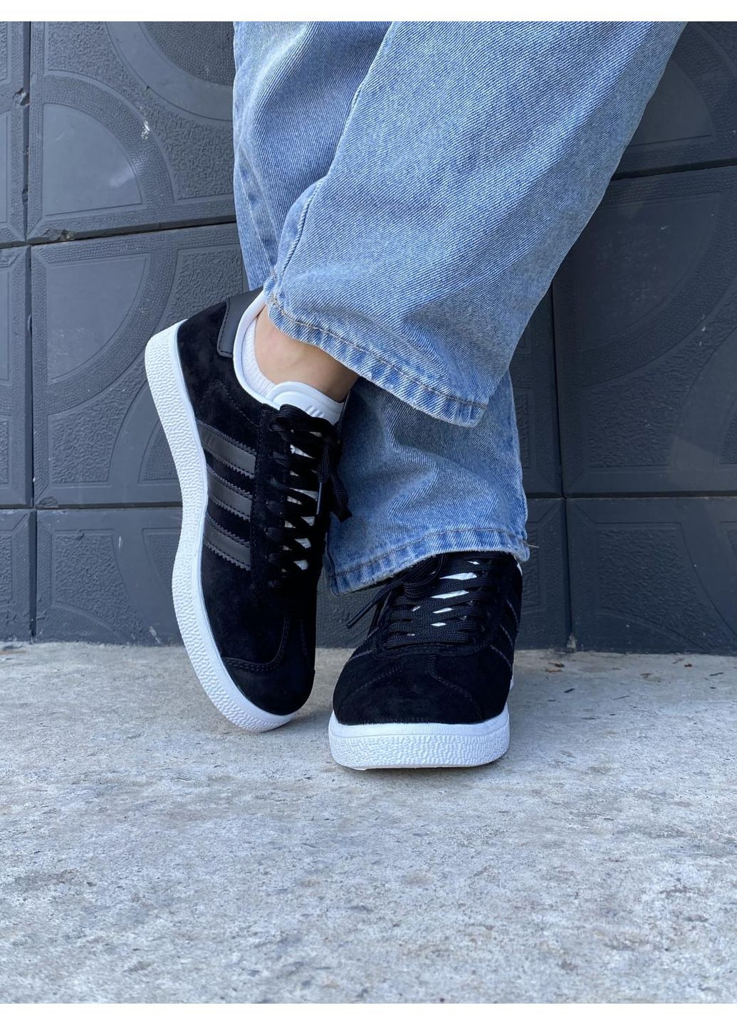 КРОСІВКИ ЖІНОЧІ ADIDAS GAZELLE BLACK WHITE АДІДАС ГАЗЕЛЬ No Brand чорні демісезони (367173412)