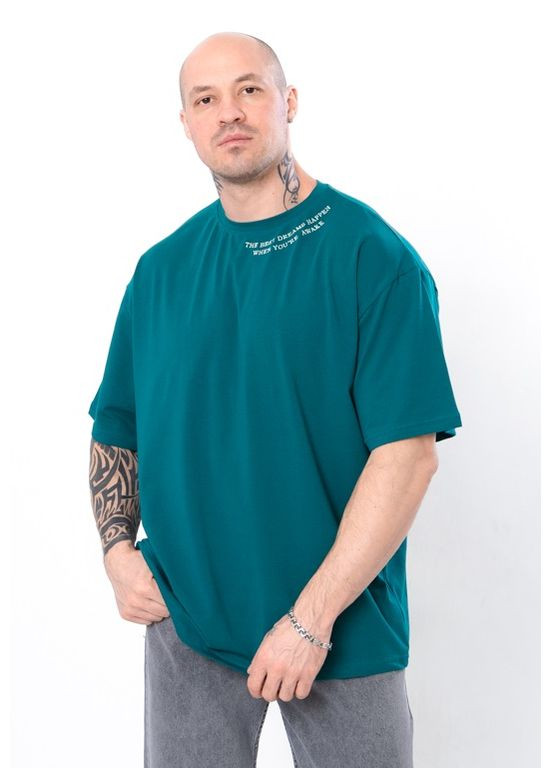 Зеленая футболка мужская (оверсайз) с коротким рукавом Носи своє