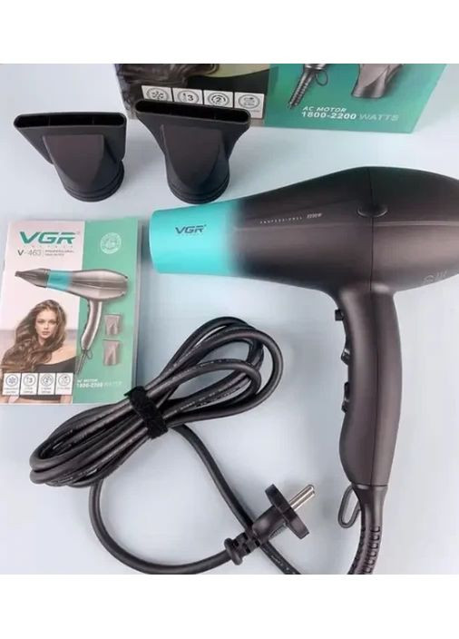 Професійний фен V-463 Professional електрофен із двома концентраторами для сушіння укладання волосся 2200 Вт VGR (370848601)