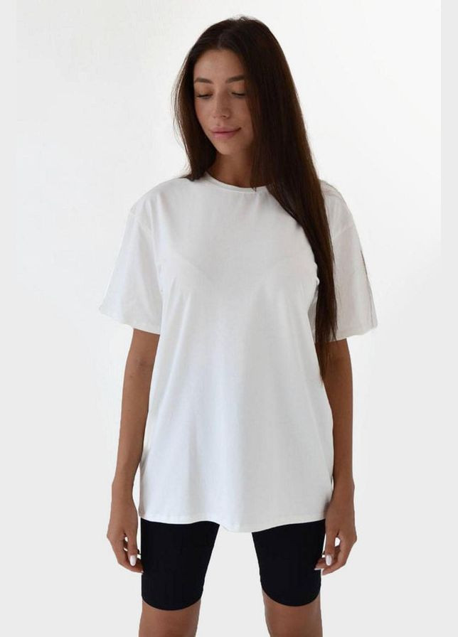 Белая летняя хлопковая футболка с коротким рукавом Roksana 1259/16001 white