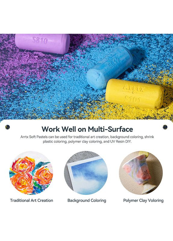 Пастель мягкая ASP-0172B 72 цвета (LC303793) Arrtx (323098700)