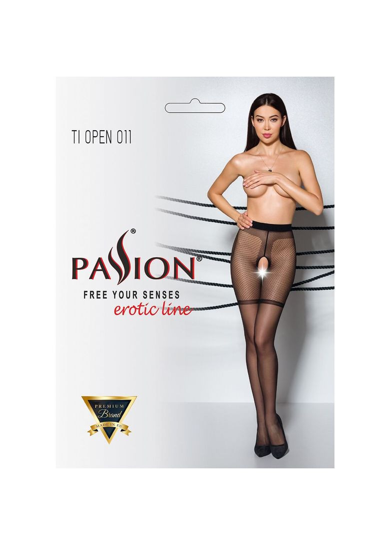 Колготки с открытым доступом, контрастные шортики TIOPEN 011 1/2 (20 den), black Passion (370777223)