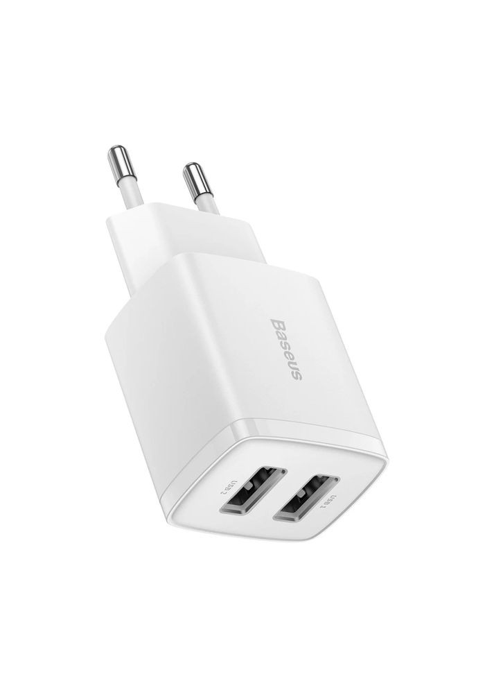 Мережевий зарядний пристрій 10.5W EU White (CCXJ010202) Baseus Compact Charger 2U (361871328)