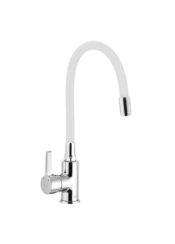 Смеситель для кухни с силиконовым изливом M22112-3 (IB0069), высокий, поворотный, с гибкой подводкой, хромированный IBERGRIF (334003591)