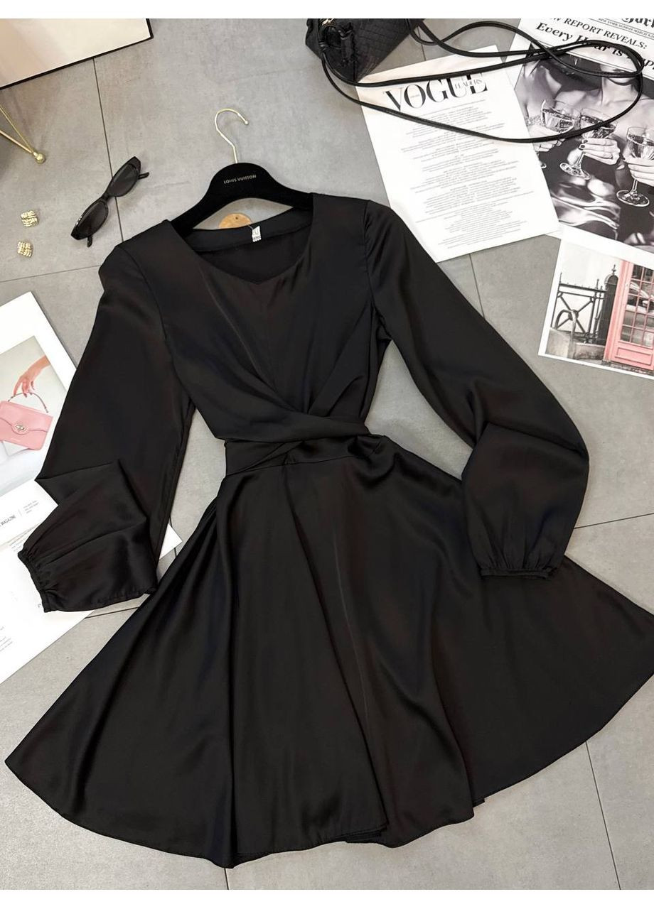 Черное праздничный, повседневный, коктейльное, вечернее платье мини легкое подчеркивает фигуру Nositi