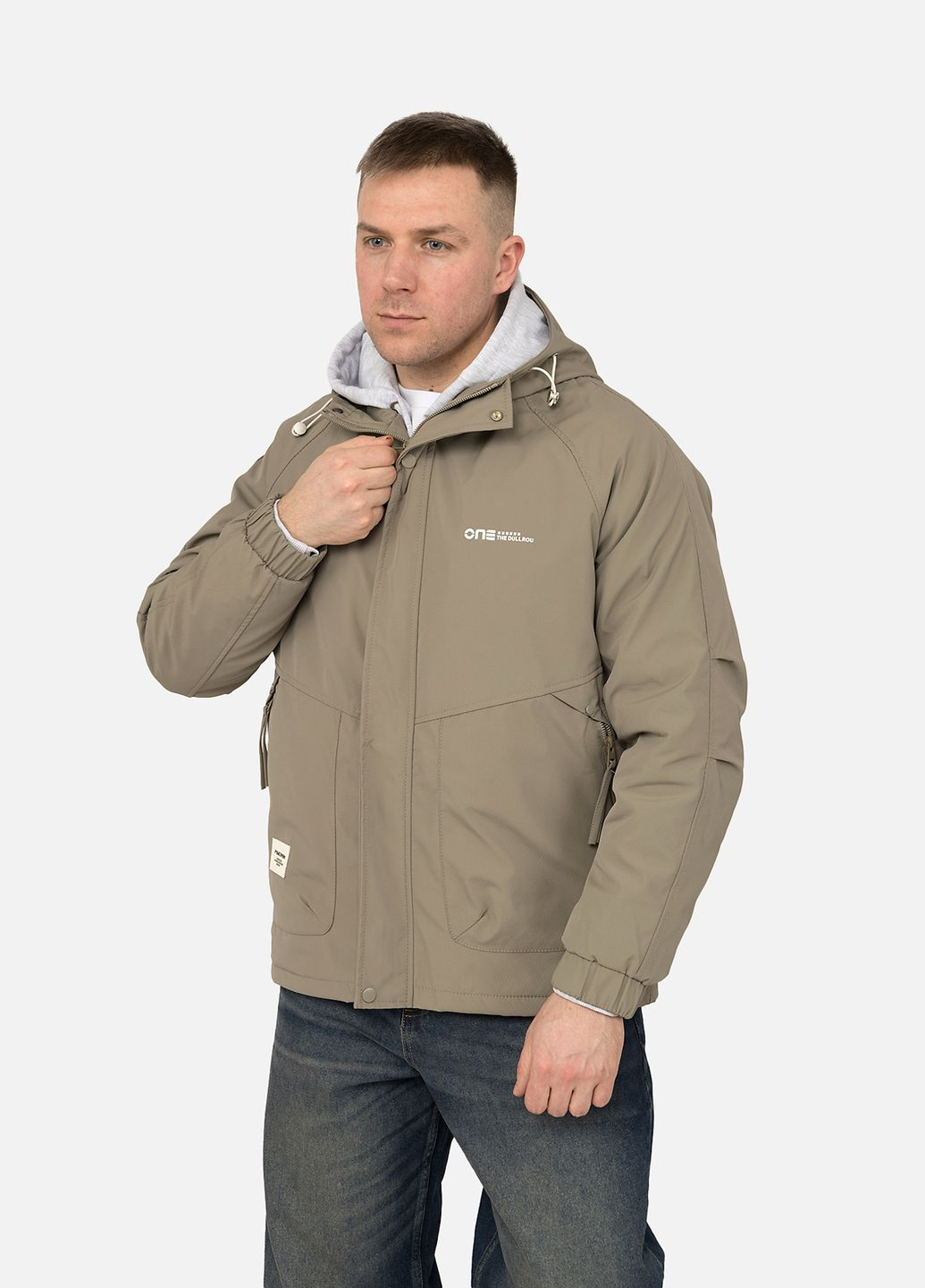 Оливкова (хакі) демісезонна куртка чоловіча колір хакі цб-00267283 DESIGN Brand