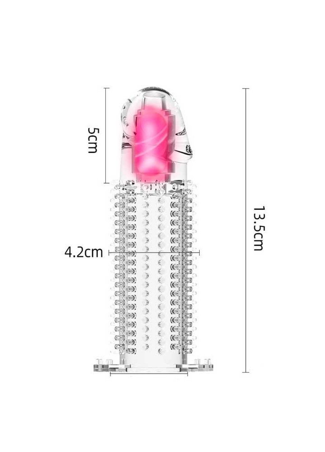 Прозрачная насадка для увеличения пениса с вибрацией "IKOKY" - 13,5*4,2 см No Brand (288538536)