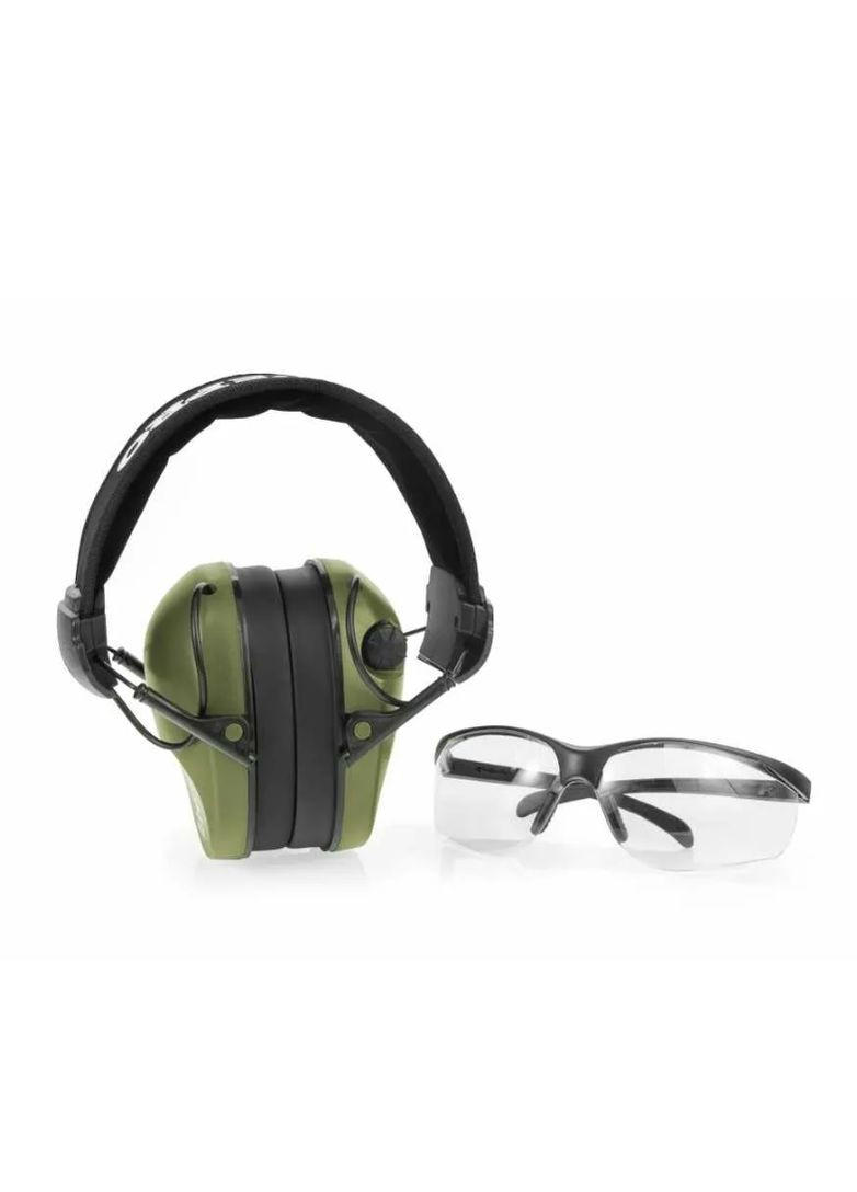 Професійні Активні Тактичні Навушники Active Pro Окуляри Олива (LE-401B+LG3048 OLIVE) Realhunter (348117604)