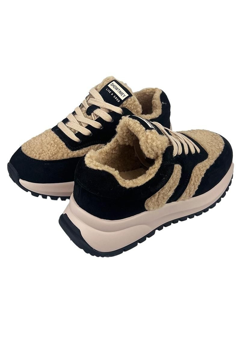 Кросівки жіночі замшеві хутряні бежеві 1095-5 No Brand (305822054)