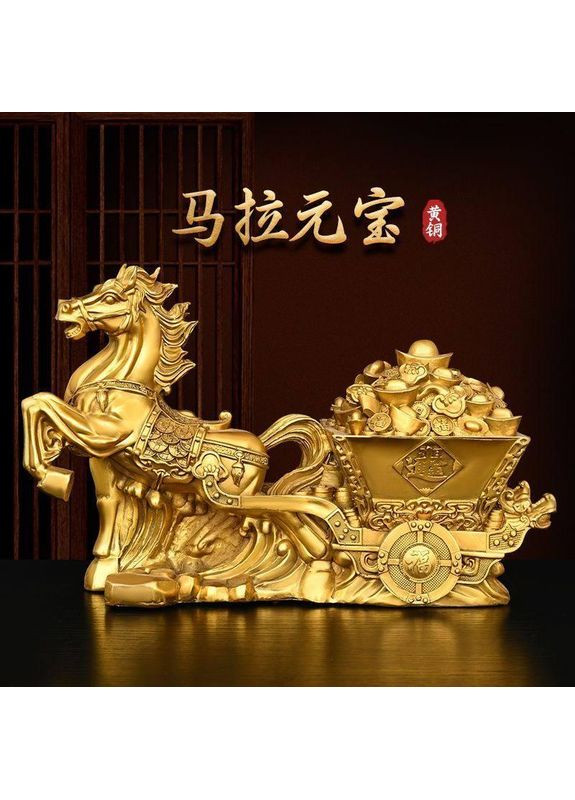 Яскравий декор для дому статуетка « кінь із возом багатства» — символ року 2026, талісман успіху, достатку та процвітання No Brand (371556373)