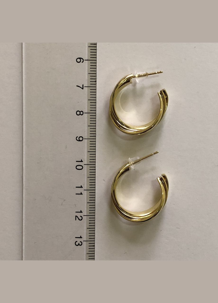 Сережки-півкільця цвяшки Золотий (12-101) No Brand (314931077)