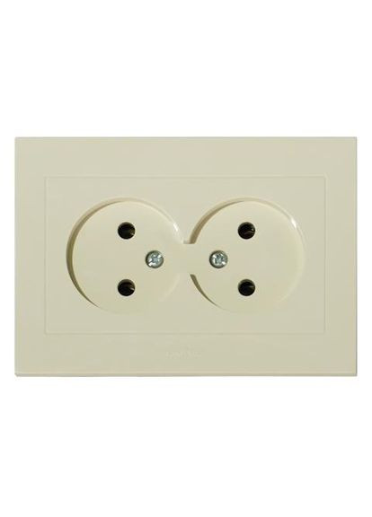 Розетка двойная без заземления кремовая GRANO Ovivo Electric (346089352)