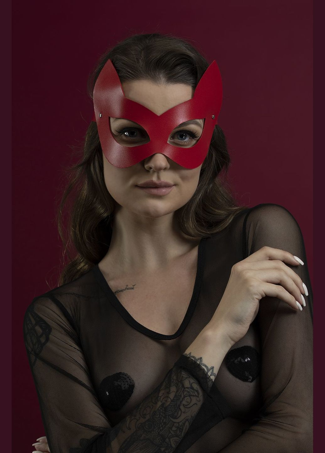 Маска кішечки Kitten Mask червона Feral Feelings (291439727)