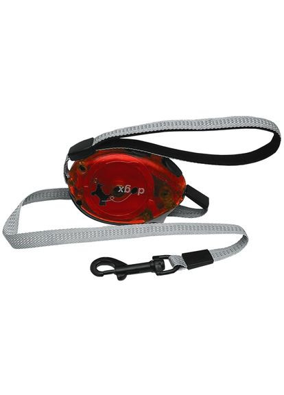 Повідецьрулетка для собак Dogx2GO Belt Glassy L червоний для собак до 35 кг довжина 2 м (5411290211413) Flamingo (279562057)