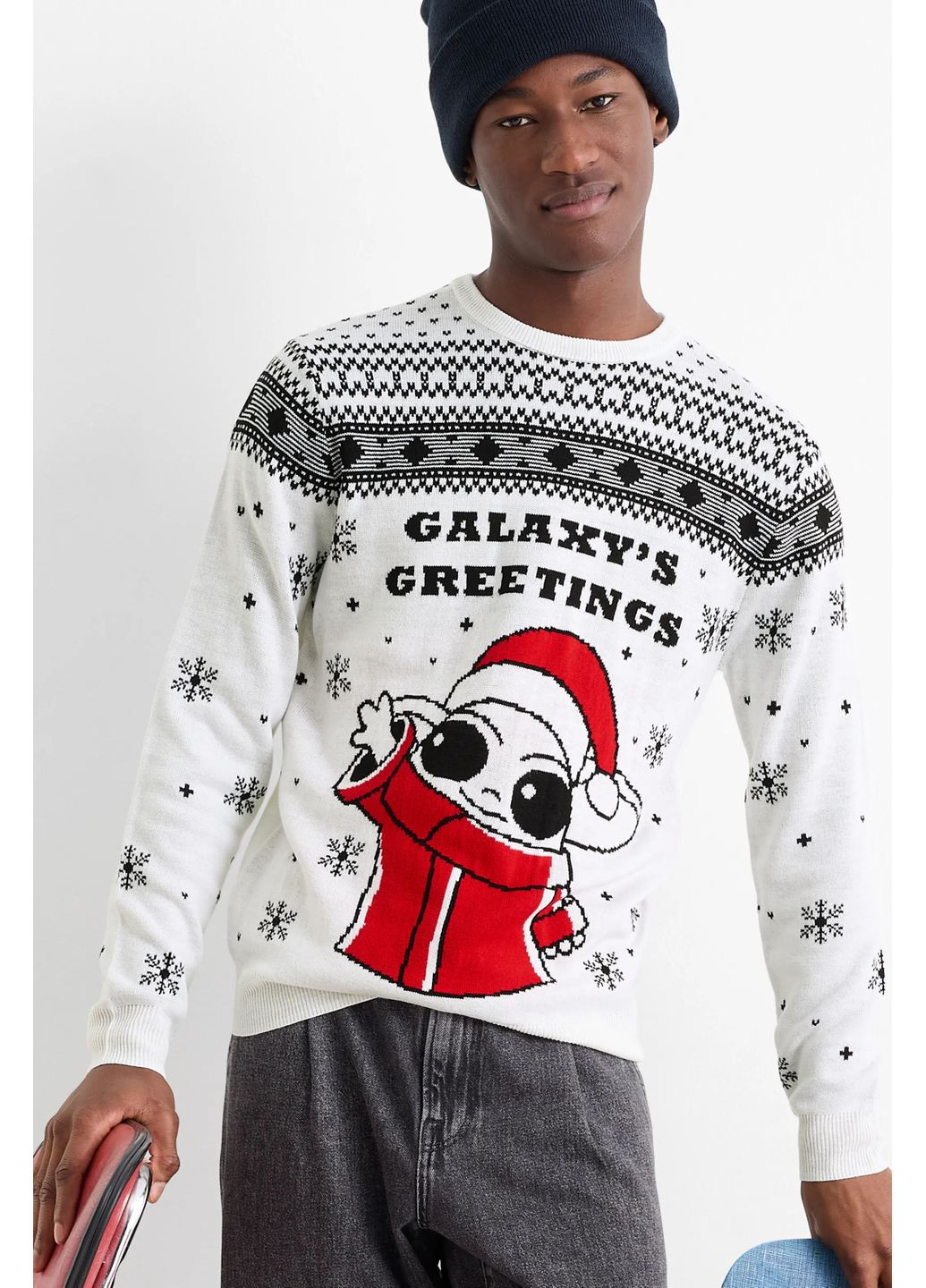 Комбинированный демисезонный вязаный свитер C&A