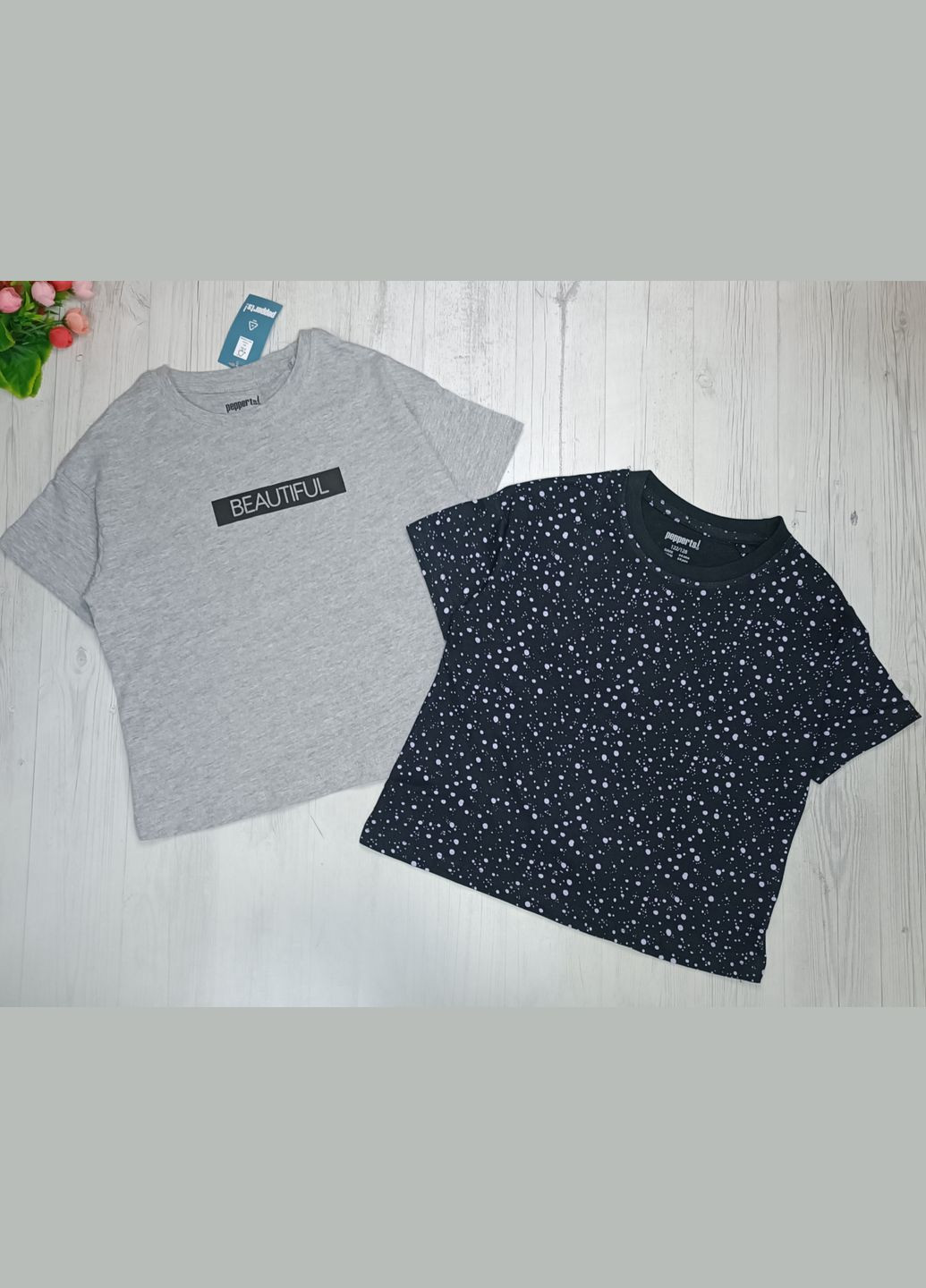 Комбінована літня набір футболок для дівчинки Pepperts
