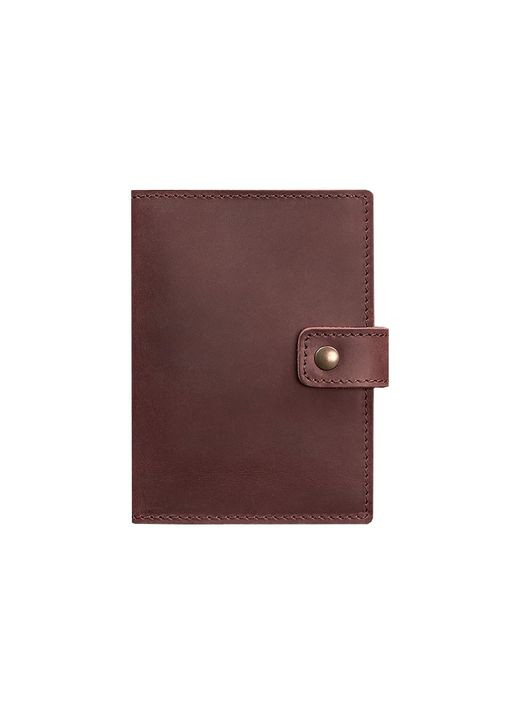 Кожаная обложка для паспорта 5.0 (с окошком) бордовая Crazy Horse (A-026731) BlankNote (329742960)