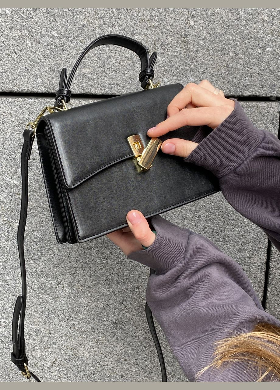 Жіноча сумка 6117 крос-боді чорна No Brand (296008184)