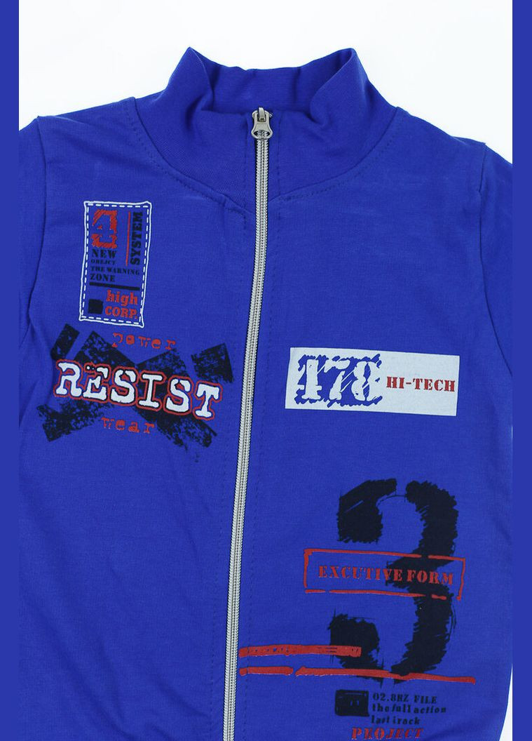 Костюм спортивный для мальчика на змейке трикотажный "8" синий 104 см (41239) BABYKROHA (315721283)