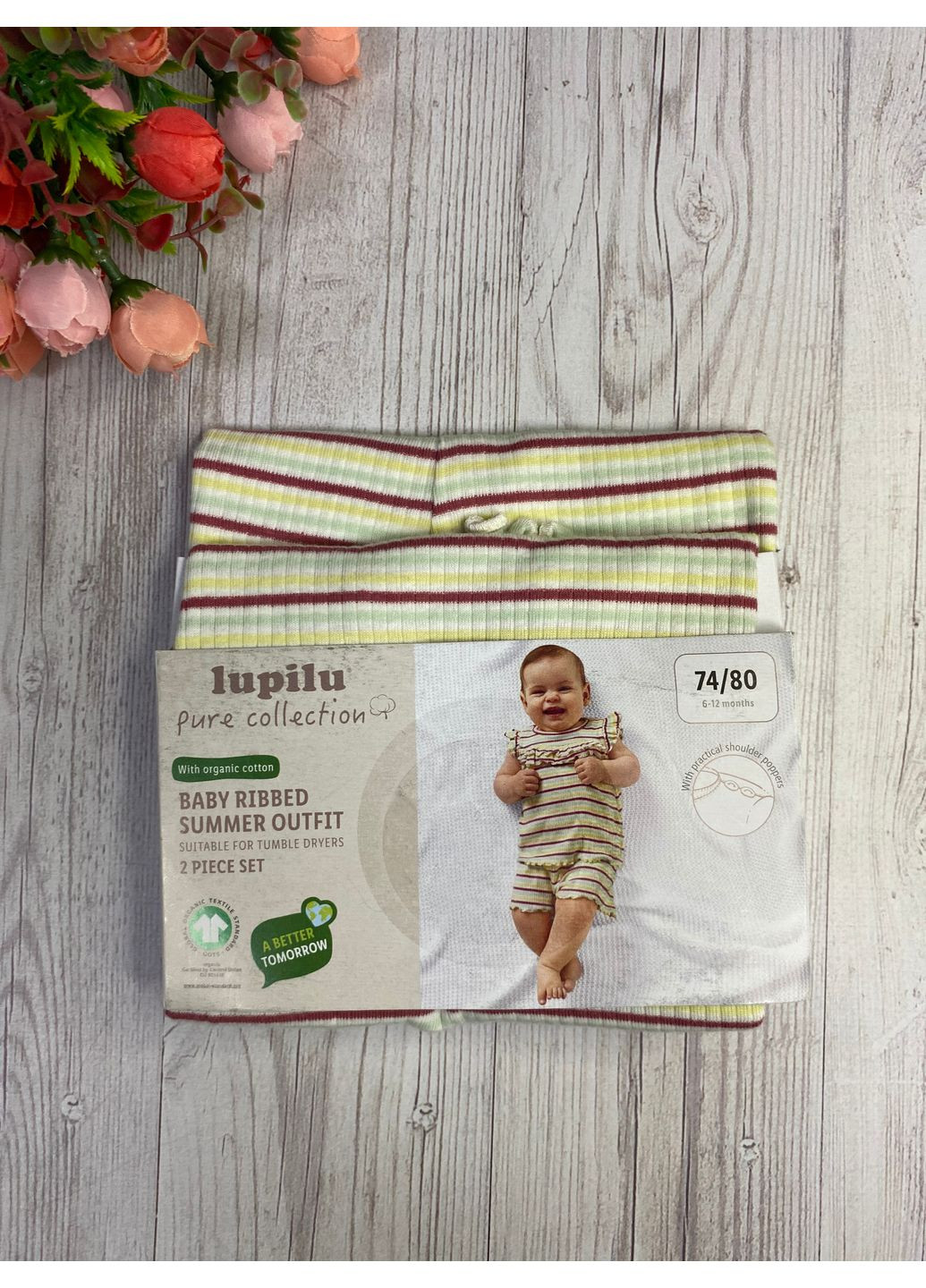 Комбинированный летний костюм для девочки, летний Lupilu