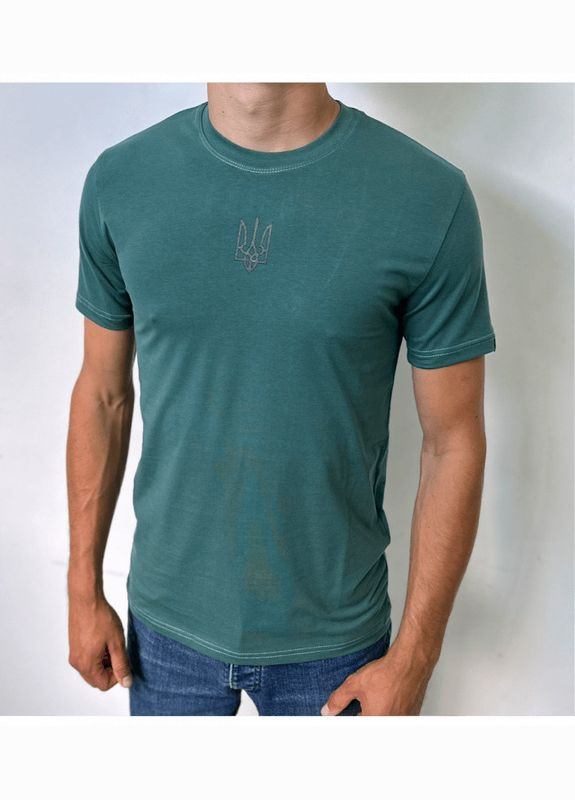 Темно-бірюзова чоловіча футболка тризуб Hector