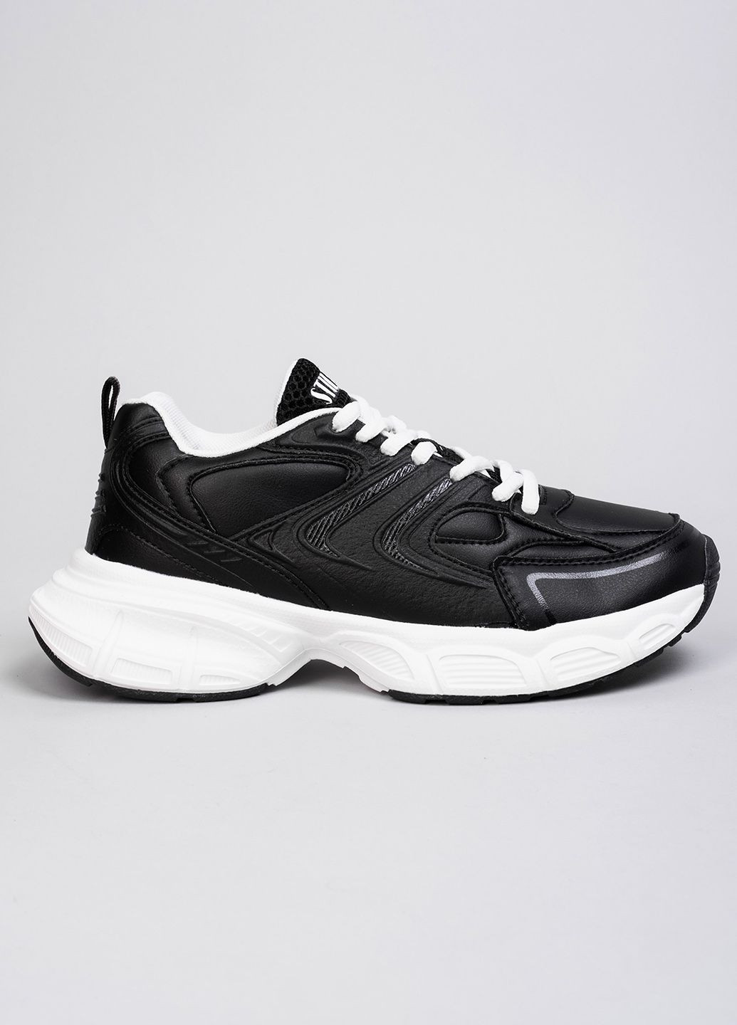 Кроссовки женские CX1370-4 черные кожанные 344367 Power чёрные демисезоны (302786078)