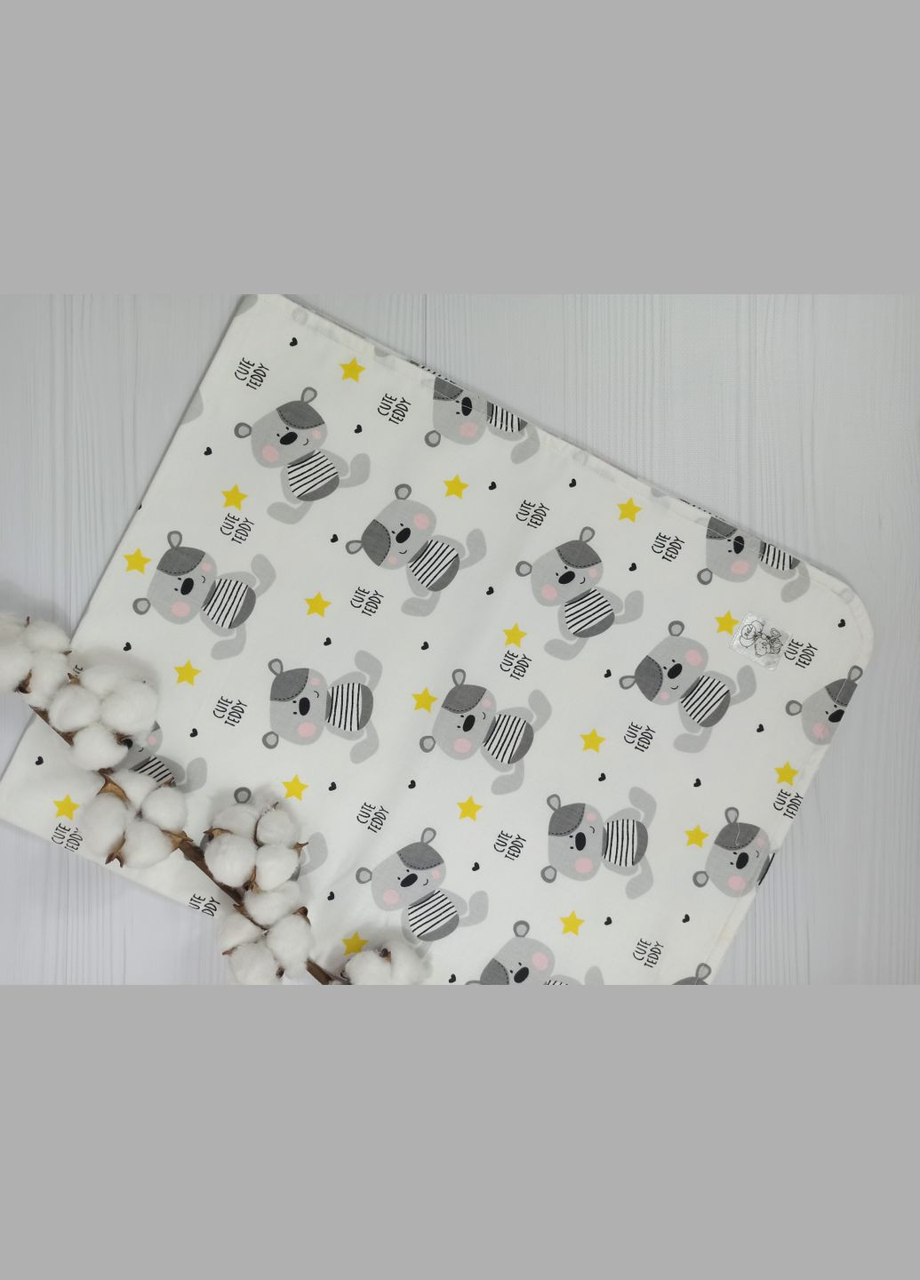 Набір пелюшок a.l.babybox Ведмедик у зірках 50х80/100х80 см 3 шт. Різнокольоровий No Brand (323137756)