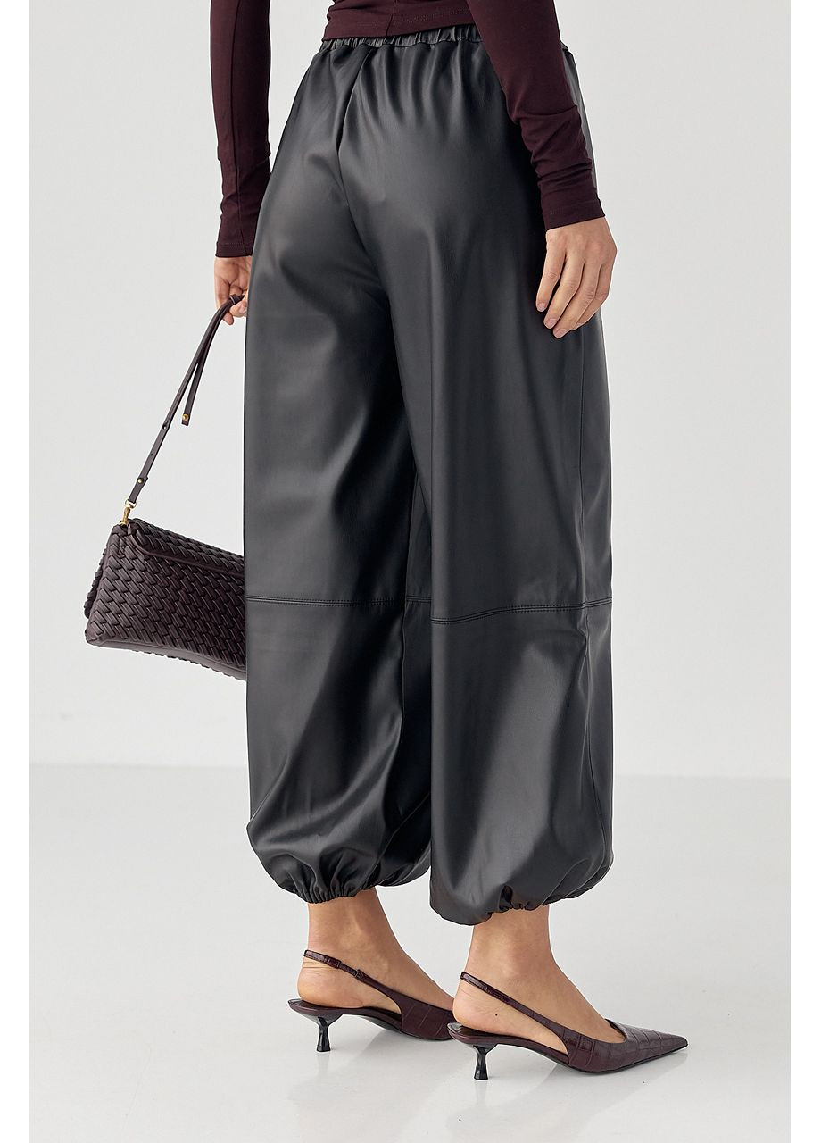 Брюки-джогеры из экокожи Lurex (368276481)