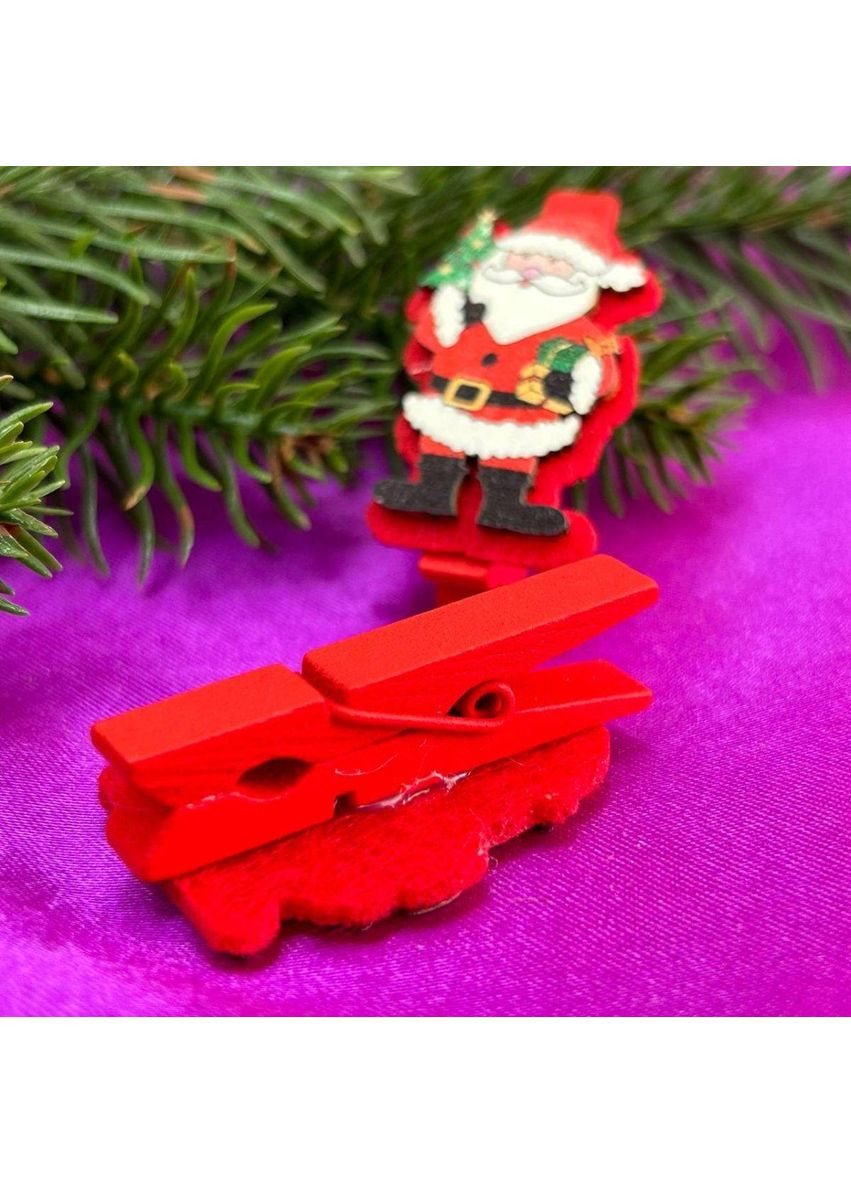 Деревянная прищепка "Санта" 3,5 см Plus-plus (354793568)