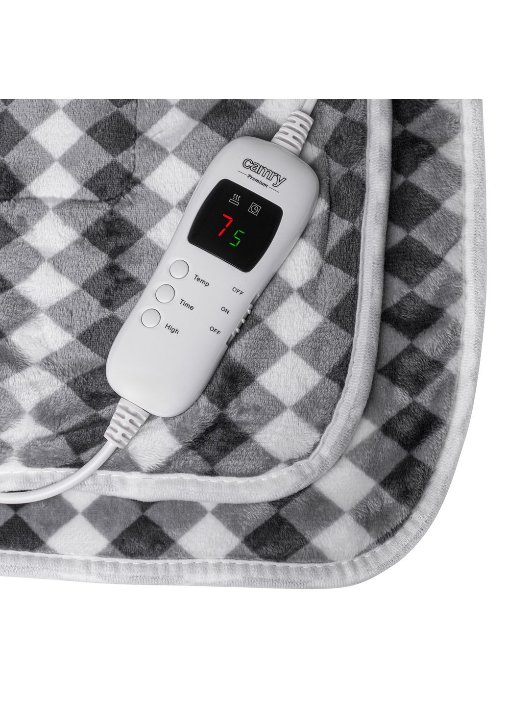 Електроковдра CR 7442 з таймером односпальна/ 120 Вт/ 160x180/ 9 рівнів нагріву/ автовимкнення Camry (370620516)