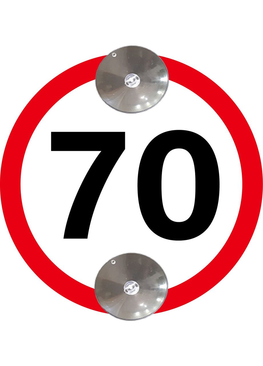 Знак на авто "70" на 2-х присосках зйомний No Brand (364915494)