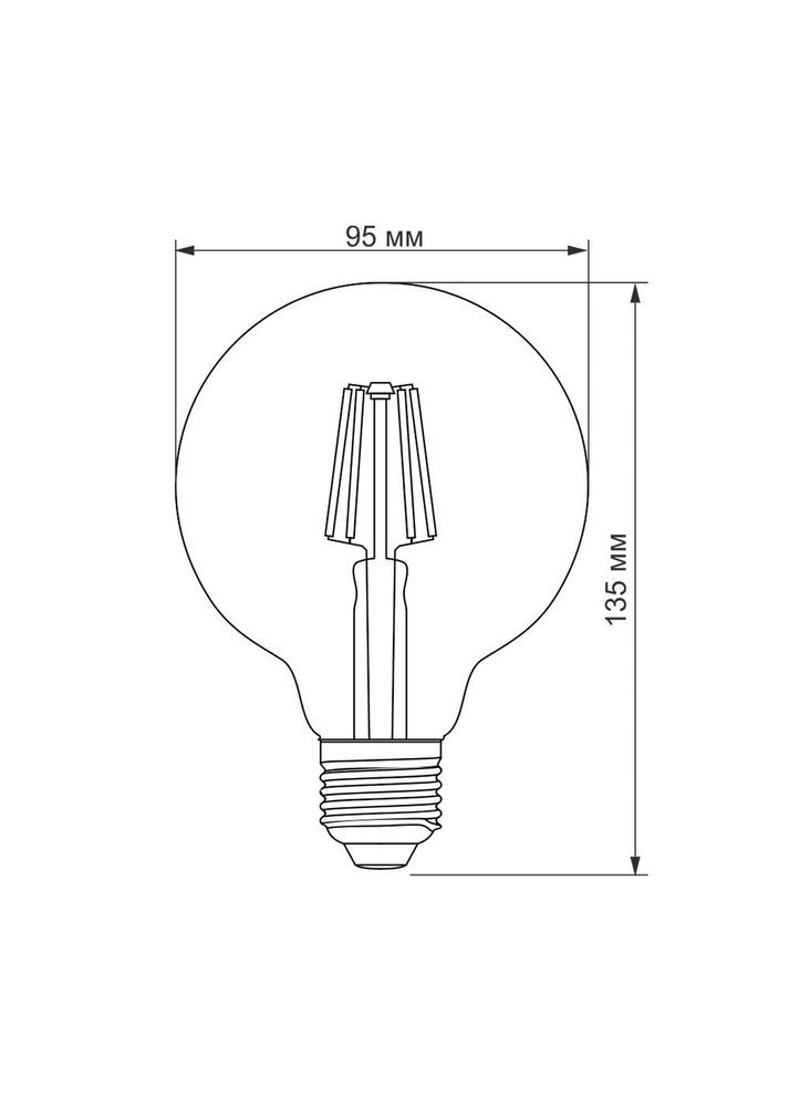 Лампа декоративна G95 6 Вт E27 2200 K TLFG9506272A Бронза (25528) Titanum (284107144)