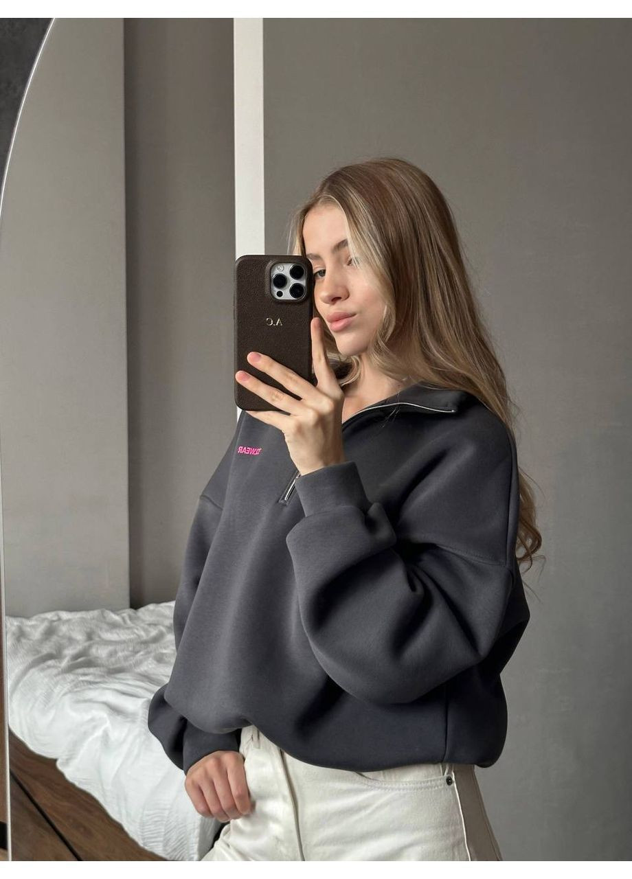 Женская теплая кофта с высоким воротником на флисе No Brand (370897495)