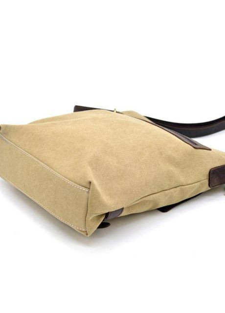 Сумка планшет через плече для документів та для телефону чоловіча з натуральної шкіри та текстилю Світло-коричневий 37144 TARWA (361400997)