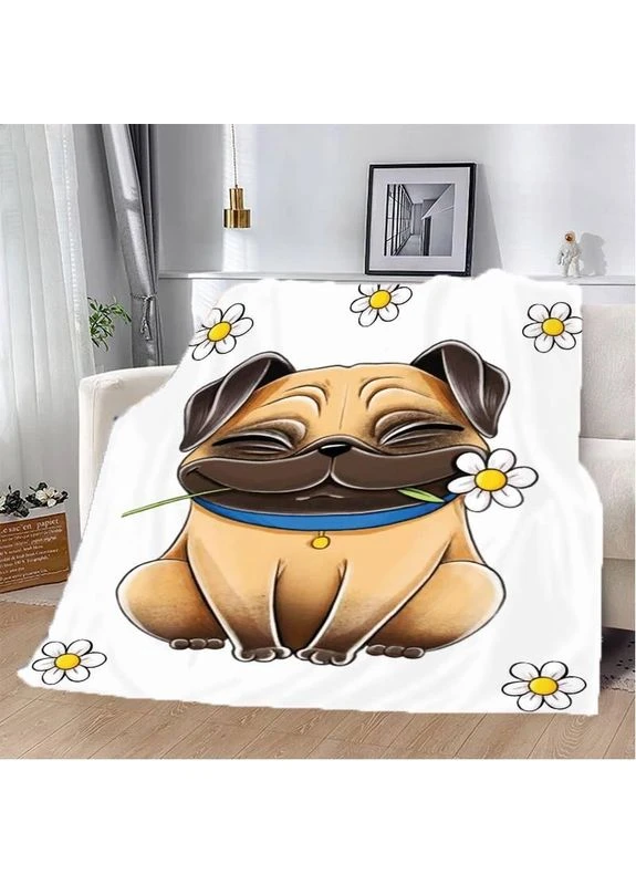 Плед 3D Ніжний мопсик 29950 180х215 см No Brand (358100027)