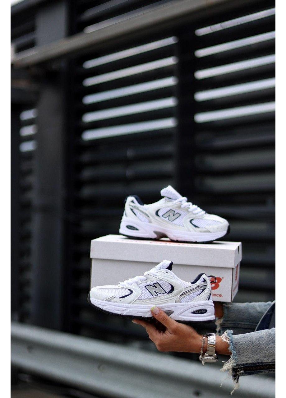 Белые демисезонные кроссовки мужские new balance 530 white silver navy blue нью беланс 530 No Brand