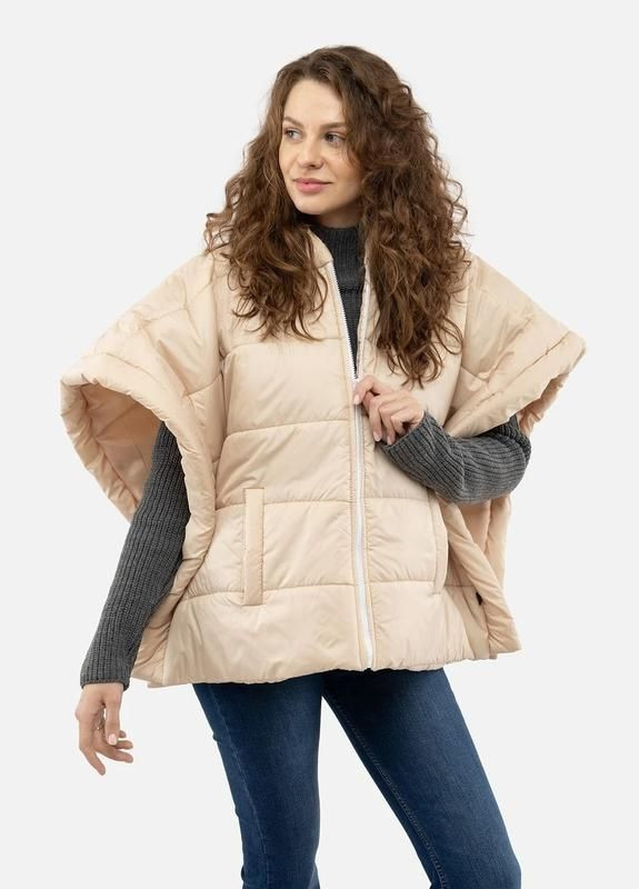 Бежевая демисезонная куртка оверсайз Yuki
