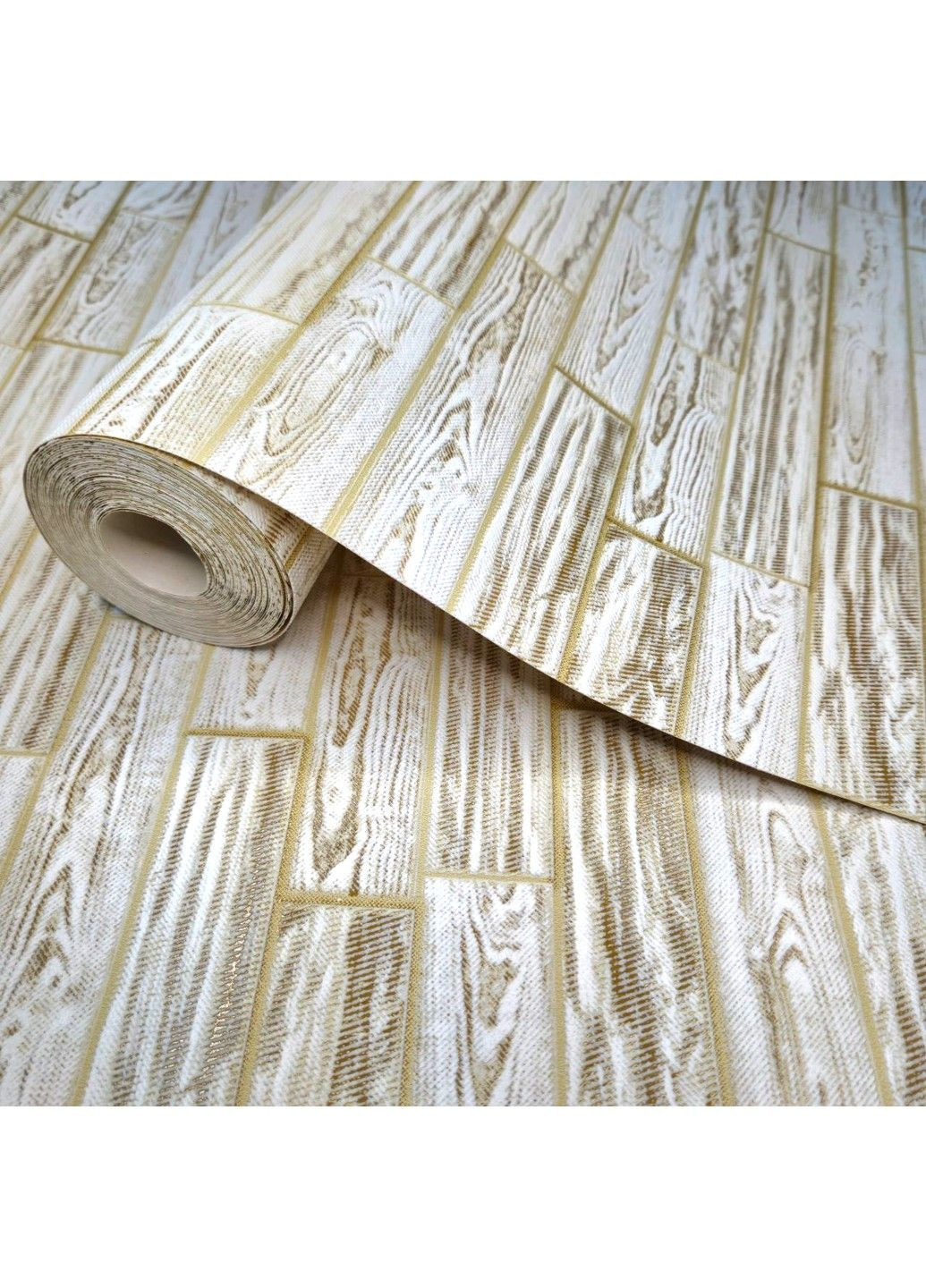 Шпалери вінілові паперові 10×0.53 м Слов'янські 9419-02, бежеві під дерево в спальню, на кухню, в коридор, кімнату Слов'янські шпалери (340275423)