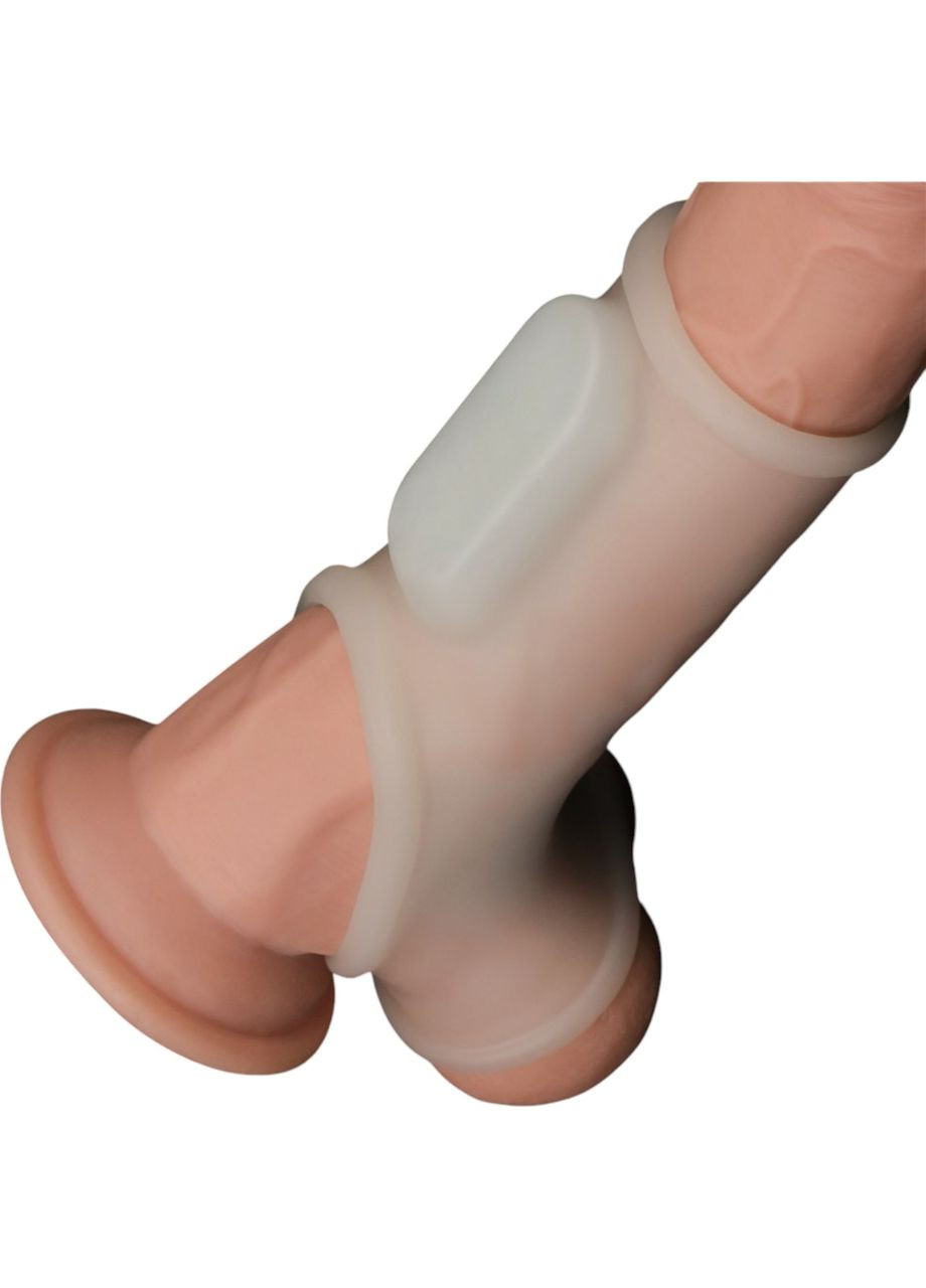 Насадка на пеніс Vibrating Silk Knights Ring White вибрируюче ерекційне кільце з муфтою для мошонки Lovetoy (322244868)