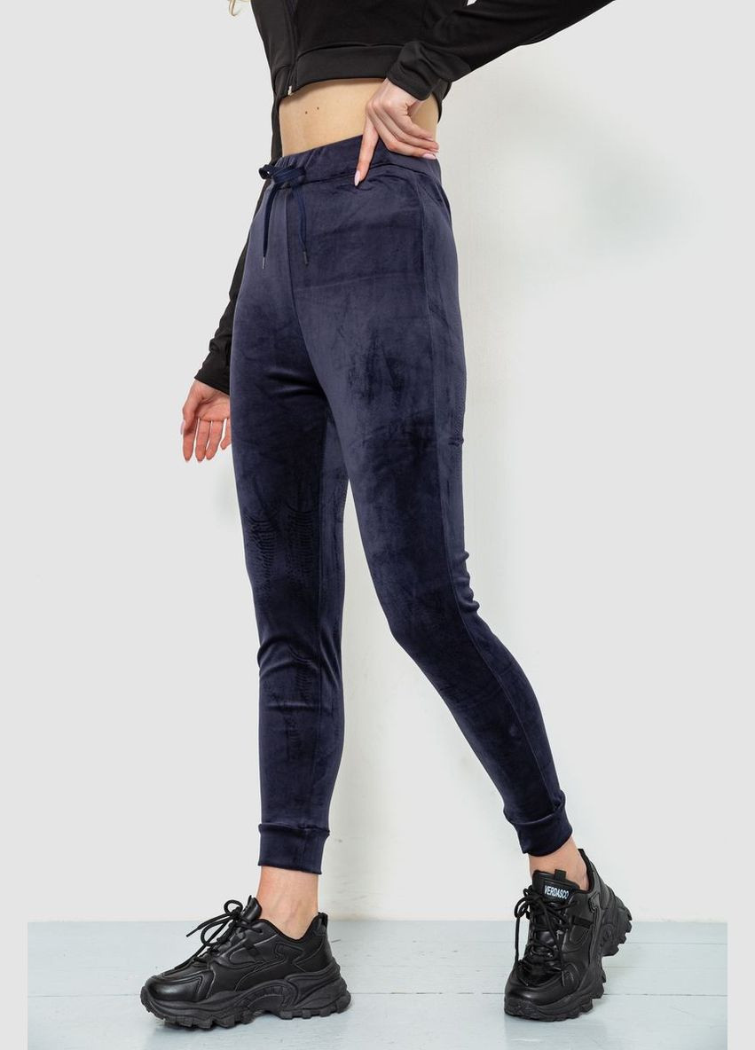 Спортивные штаны женские велюровые черные однотонные размер M Ager (316318373)