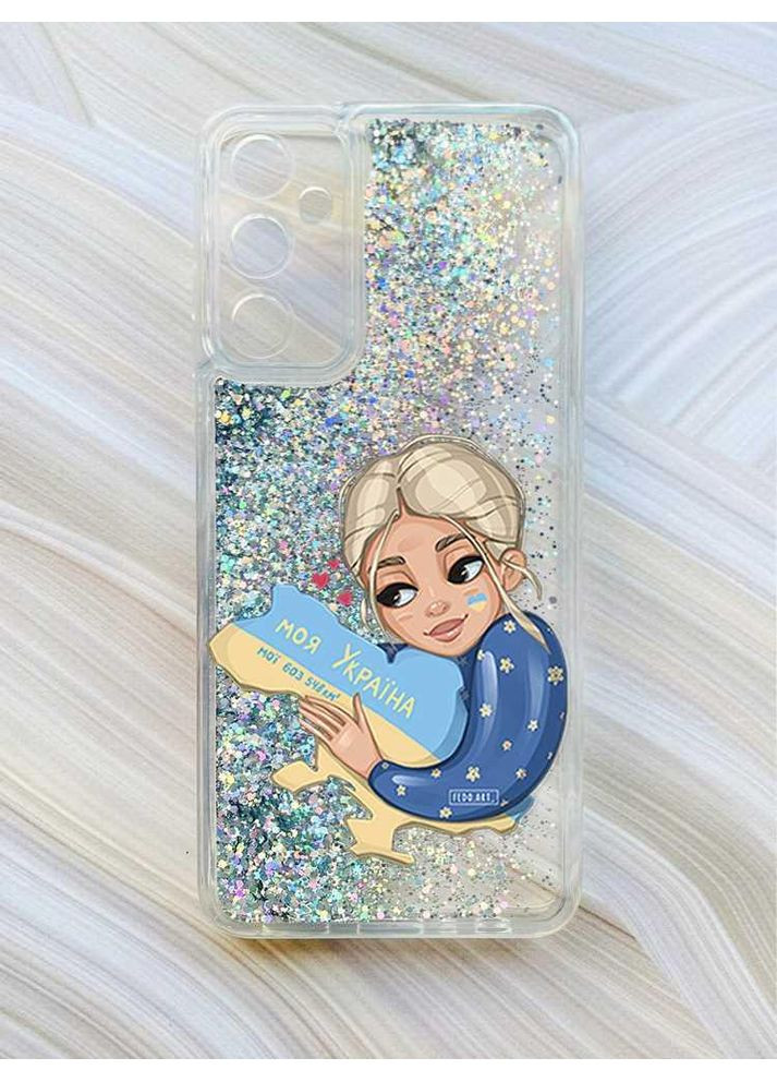 Чохол з плаваючими блискітками на Samsung Galaxy A35 (A356) Сріблястий:: Моя Україна (принт 24) CASE CONTROL (360706555)