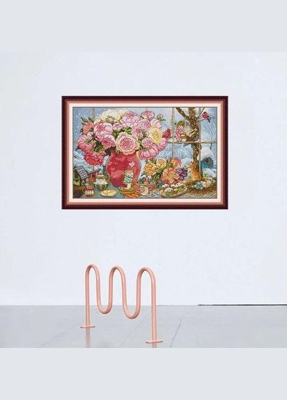 Набір для вишивання за нанесеною на канву схемою "Peonies and Elves". AIDA 14CT printed, 57*38 см Joy Sunday (313614533)