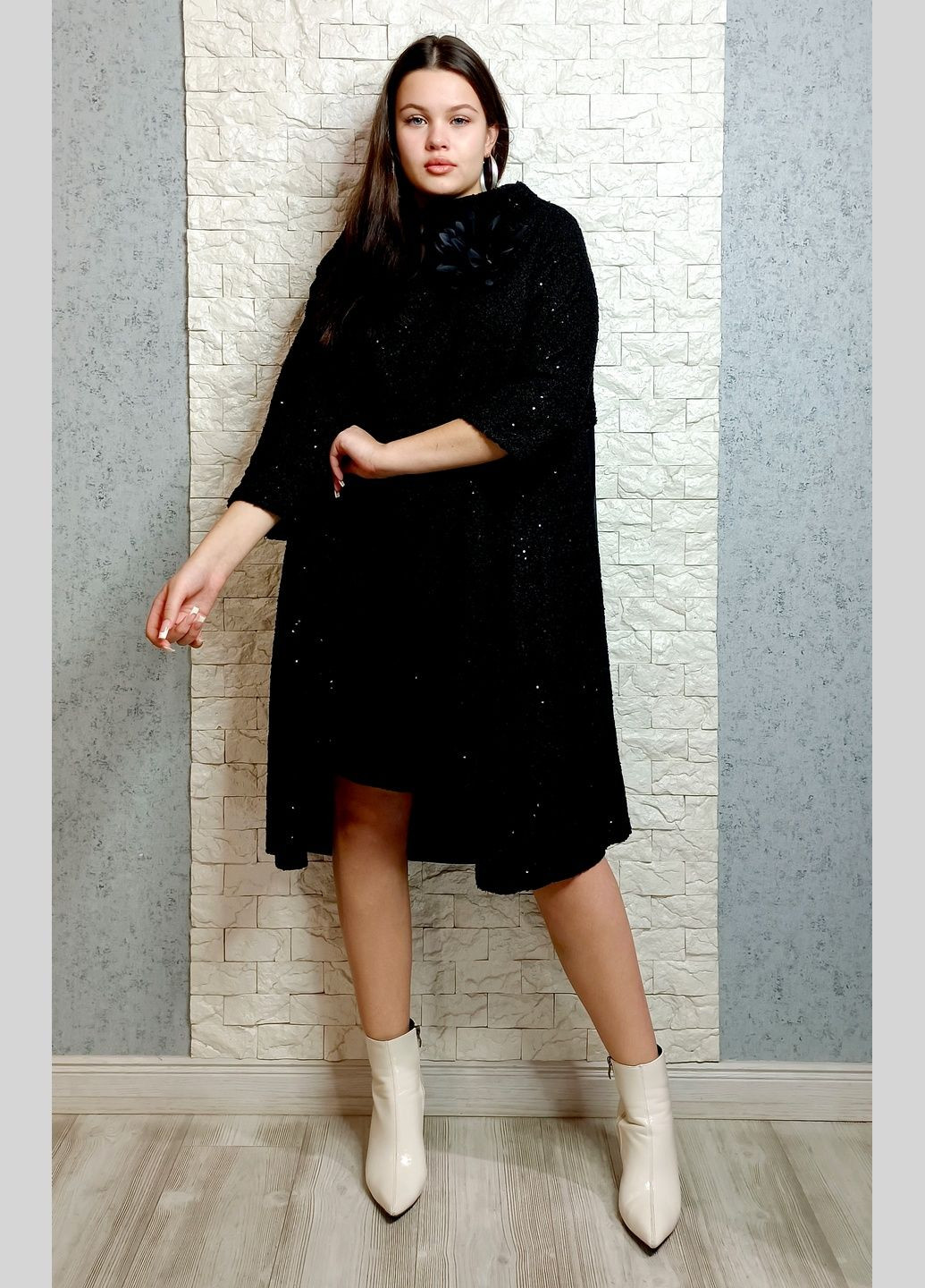 Чорна кежуал сукня оверсайз Mitica&Co однотонна