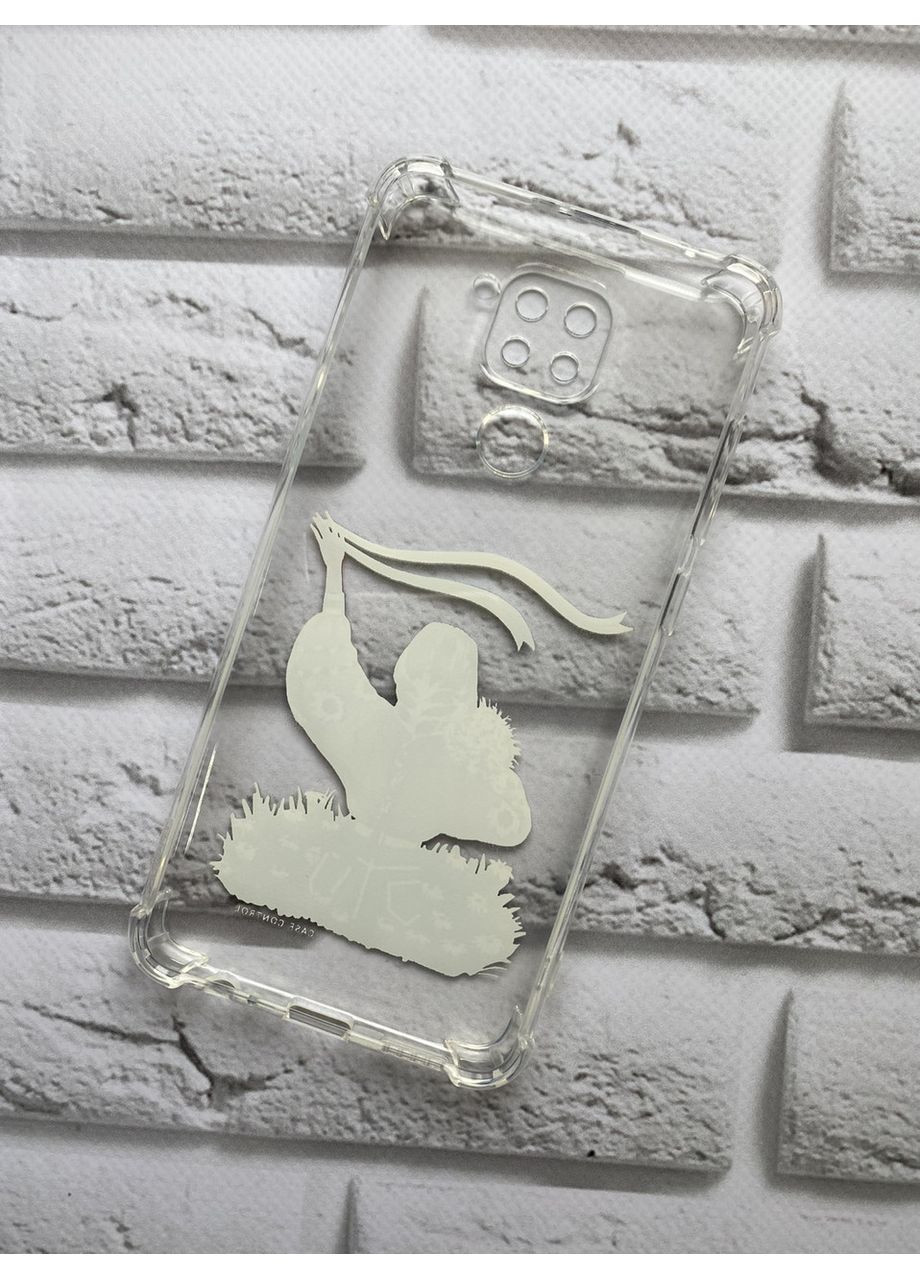 Чехол с утолщенными углами на Xiaomi Redmi Note 9 патриотический дизайн Девушка с лентой принт 17 Creative (359491844)