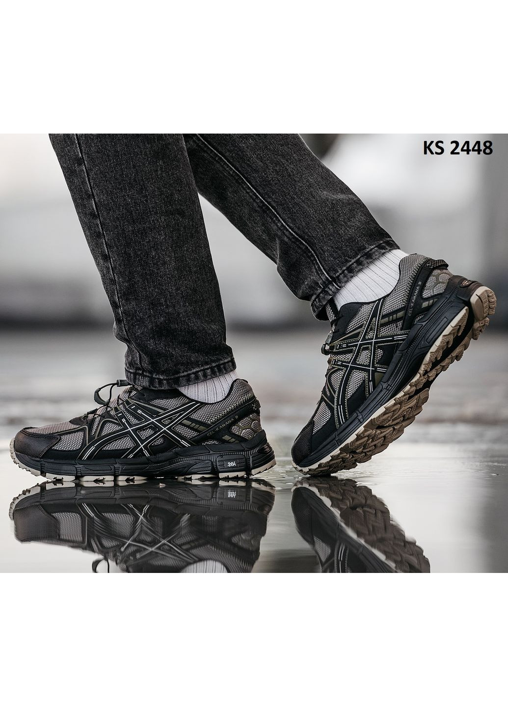 Черные демисезонные кроссовки мужские asics gel-kahana 8 black / gray асикс гель кахано No Brand