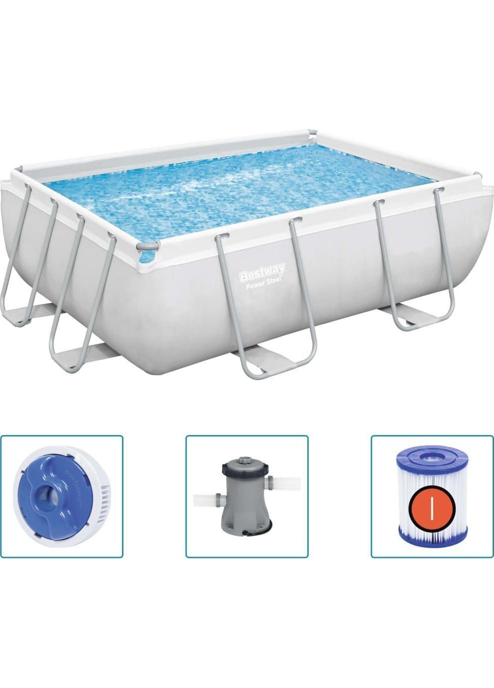 Басейн каркасний прямокутний 4в1 56629, 282 x 196 x 84 см Bestway (329200708)
