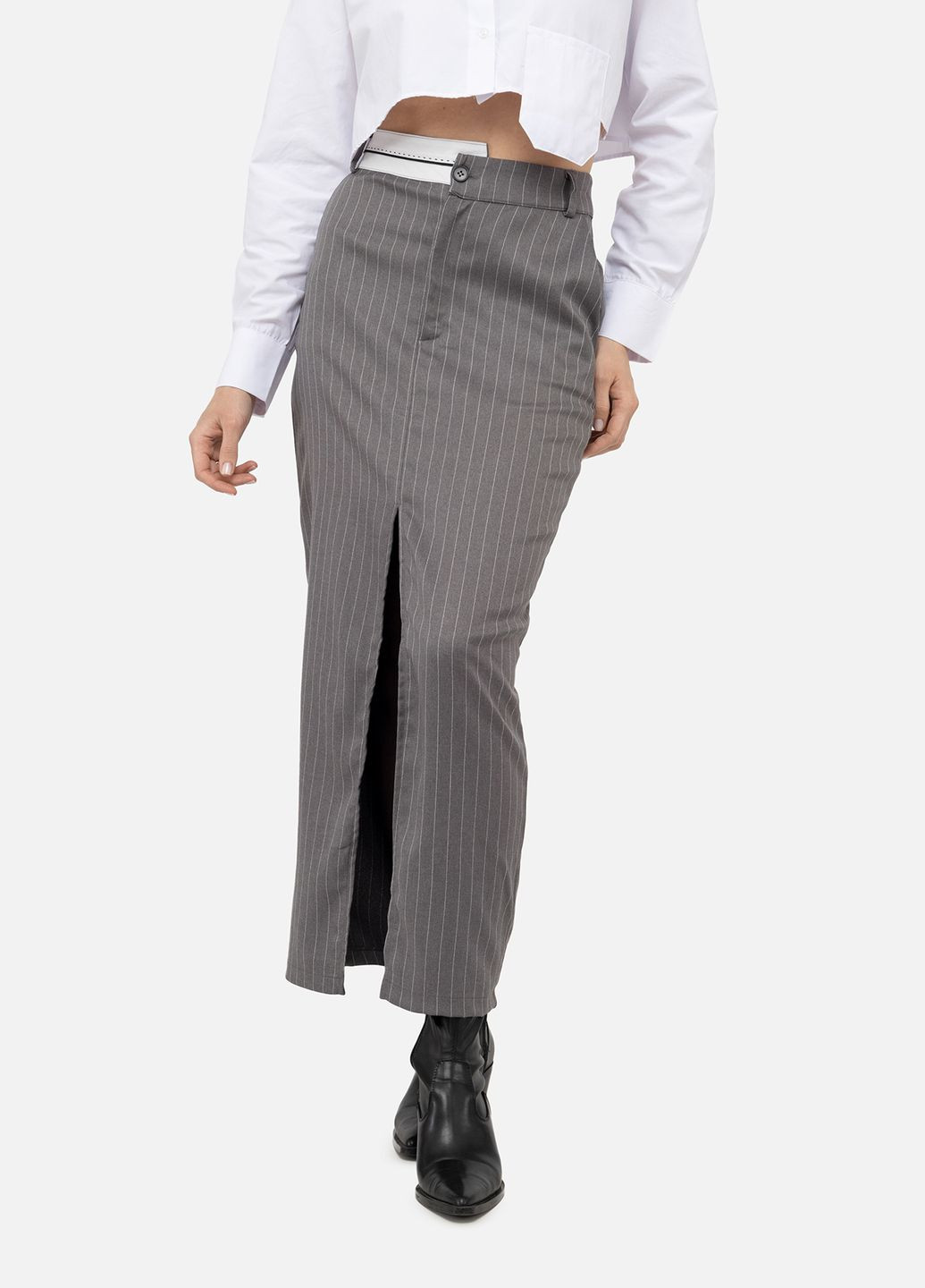 Серая женская юбка цвет серый цб-00242171 Yuki