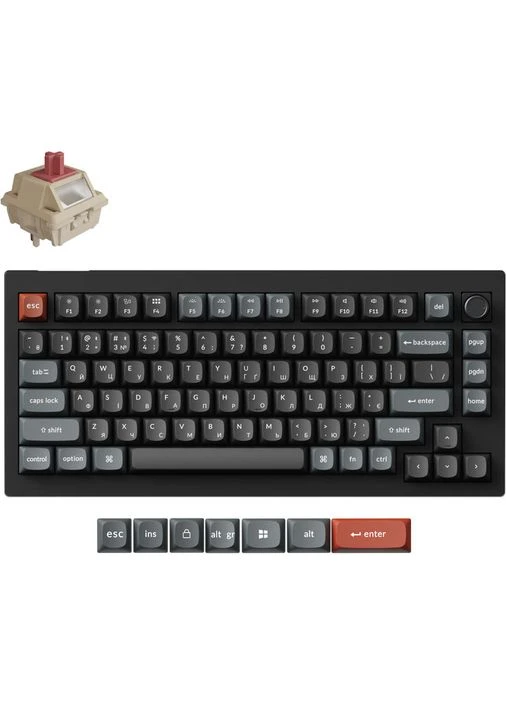 Клавіатура V1 Ultra Red Switch Black RGB (V1U-D1-UA) Keychron (399513454)